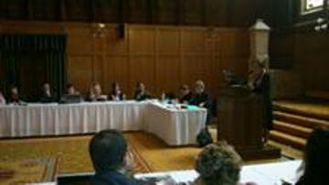 Mª Jesús Ortiz Gómez,  jefa de Relaciones Externas del Instituto de la Mujer, durante la presentación