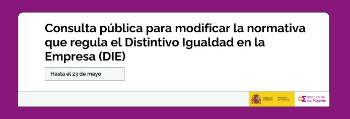 Consulta pública Distintivo Igualdad en la Empresa